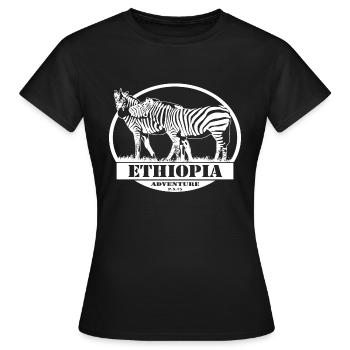 Ethiopia - Zebra - Women's T-Shirt - black - Front - AI Model Female 172 dark (172cm)