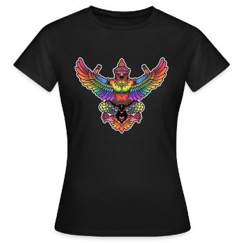 Garuda rainbow Indonésie - T-shirt Femme - noir - Devant - AI Model Female 172 dark (172cm)