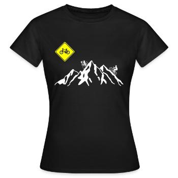 Vélo en montagne - T-shirt Femme - noir - Devant - AI Model Female 172 dark (172cm)