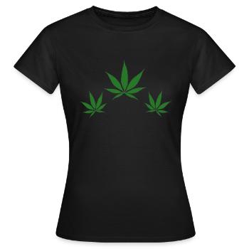 Hanfblätter - Frauen T-Shirt - Schwarz - Vorne - AI Model Female 172 dark (172cm)