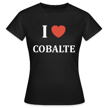 I love cobalte - T-shirt Femme - noir - Devant - AI Model Female 172 dark (172cm)