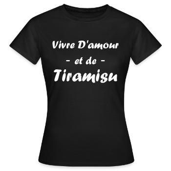 Humour tiramisu - T-shirt Femme - noir - Devant - AI Model Female 172 dark (172cm)