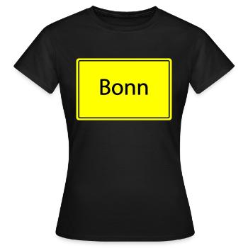 Panneau de place Bonn - T-shirt Femme - noir - Devant - AI Model Female 172 dark (172cm)