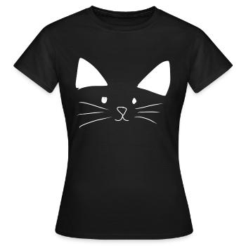 Chat, Animaux, Animal De Compagnie - T-shirt Femme - noir - Devant - AI Model Female 172 dark (172cm)