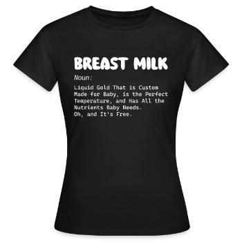 Liquid Gold - Fête prénatale au lait maternel - T-shirt Femme - noir - Devant - AI Model Female 172 dark (172cm)