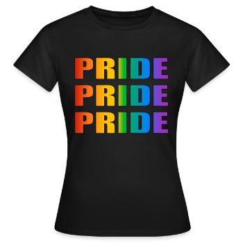 Pride Pride Pride LGBTQ gay pride rainbow - Women's T-Shirt - black - Front - AI Model Female 172 dark (172cm)