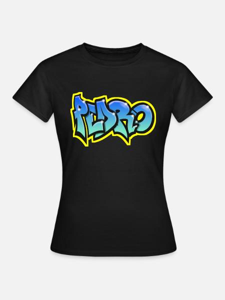 PEDRO GRAFFITI NOMBRE IMPRIMIR Pedro Primer Nombre - Camiseta mujer - negro