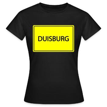 Panneau de la ville Duisbourg - T-shirt Femme - noir - Devant - AI Model Female 172 dark (172cm)