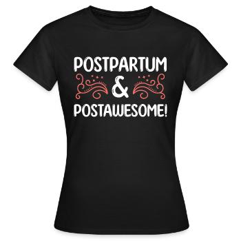 Post-partum et post-partum - T-shirt Femme - noir - Devant - AI Model Female 172 dark (172cm)