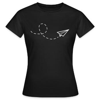 Avion en papier - T-shirt Femme - noir - Devant - AI Model Female 172 dark (172cm)