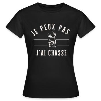 Je Peux Pas J'ai Chasse - T-shirt Femme - noir - Devant - AI Model Female 172 dark (172cm)