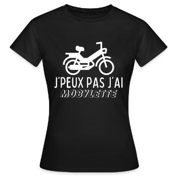 Ich kann nicht, ich habe ein Moped - Frauen T-Shirt - Schwarz - Vorne - AI Model Female 172 dark (172cm)
