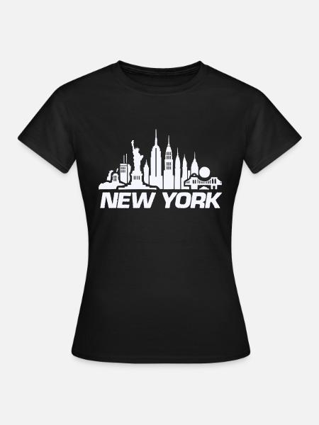 new york skyline ny - Frauen T-Shirt - Schwarz