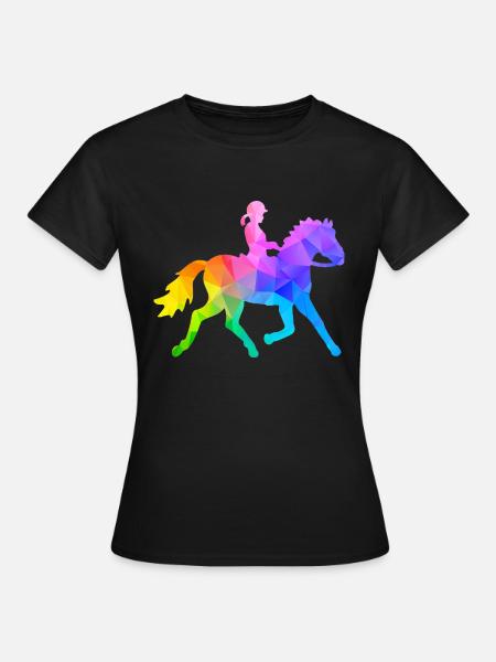 Ponyreiten Mädchen - Frauen T-Shirt - Schwarz