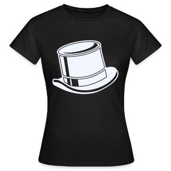 zylinder hut - Frauen T-Shirt - Schwarz - Vorne - AI Model Female 172 dark (172cm)