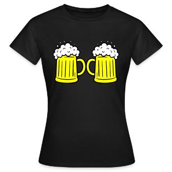 Bierglas Anstoßen - Frauen T-Shirt - Schwarz - Vorne - AI Model Female 172 dark (172cm)
