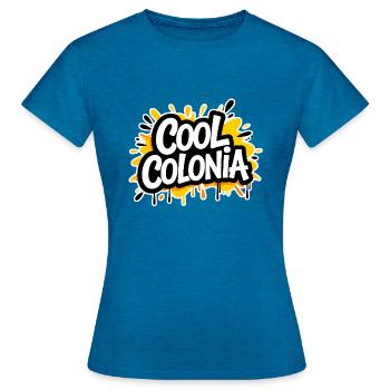 Colonia fraîche | Chemise Cologne - T-shirt Femme - bleu saphir antique chiné - Devant - AI Model Female 172 dark (172cm)