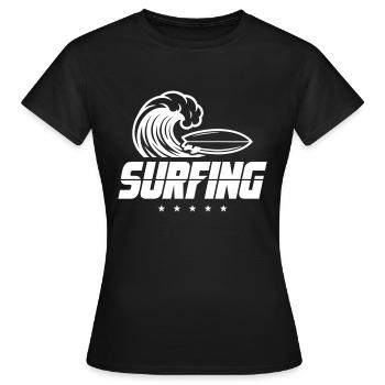 Planche de surf - T-shirt Femme - noir - Devant - AI Model Female 172 dark (172cm)