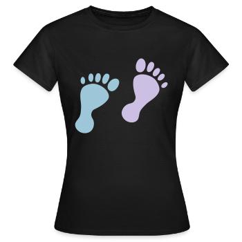 baby feet - Women's T-Shirt - black - Front - AI Model Female 172 dark (172cm)