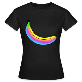 banane au néon - T-shirt Femme - noir - Devant - AI Model Female 172 dark (172cm)