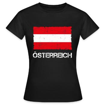 Autriche - T-shirt Femme - noir - Devant - AI Model Female 172 dark (172cm)