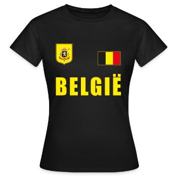 Belgium Soccer T-Shirt Jersey Fan Shirt Fans - Women's T-Shirt - black - Front - AI Model Female 172 dark (172cm)
