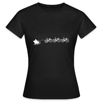 Vélo de luge de Noël - T-shirt Femme - noir - Devant - AI Model Female 172 dark (172cm)