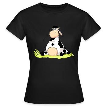 Sitting Cow - Women's T-Shirt - black - Front - AI Model Female 172 dark (172cm)