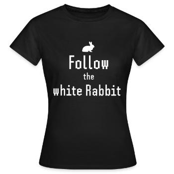 suivez le lapin blanc - T-shirt Femme - noir - Devant - AI Model Female 172 dark (172cm)
