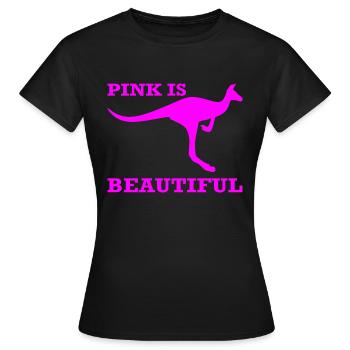 Pink is beautiful - Women's T-Shirt - black - Front - AI Model Female 172 dark (172cm)