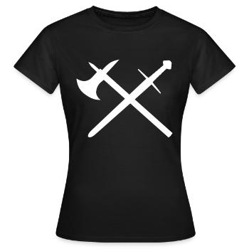 Épée et hache - T-shirt Femme - noir - Devant - AI Model Female 172 dark (172cm)