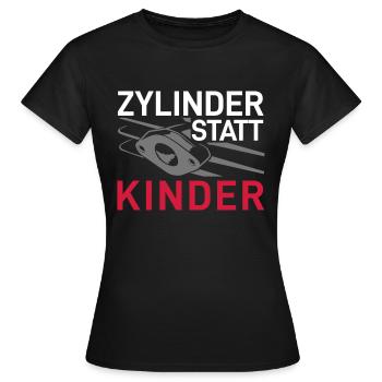 CYLINDER INSTEAD OF CHILDREN SYMBOL - Women's T-Shirt - black - Front - AI Model Female 172 dark (172cm)