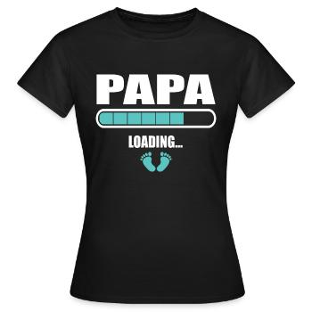Papa loading - T-shirt Femme - noir - Devant - AI Model Female 172 dark (172cm)