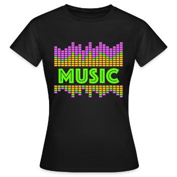 Music Equalizer LED Lichter Rhythmus tanzen Stereo - Frauen T-Shirt - Schwarz - Vorne - AI Model Female 172 dark (172cm)