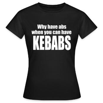 Bauchmuskeln und Kebabs - Frauen T-Shirt - Schwarz - Vorne - AI Model Female 172 dark (172cm)