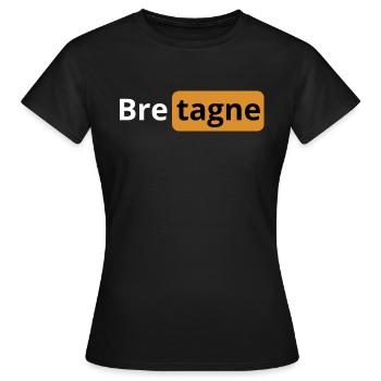 Bretagne | cadeau beauf breton | logo porno - T-shirt Femme - noir - Devant - AI Model Female 172 dark (172cm)