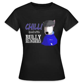 Bull Terrier Chill Parodie - Frauen T-Shirt - Schwarz - Vorne - AI Model Female 172 dark (172cm)