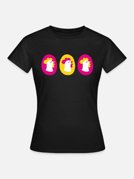 Les Oeufs de Justine La Poule - T-shirt Femme - noir