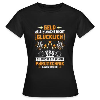 Pyrotechnik Kaufen Silvester - Frauen T-Shirt - Schwarz - Vorne - AI Model Female 172 dark (172cm)
