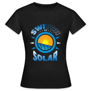 Switch to Solar - Frauen T-Shirt - Schwarz - Vorne - AI Model Female 172 dark (172cm)