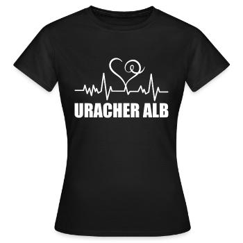 Heartbeat Uracher Alb - Frauen T-Shirt - Schwarz - Vorne - AI Model Female 172 dark (172cm)
