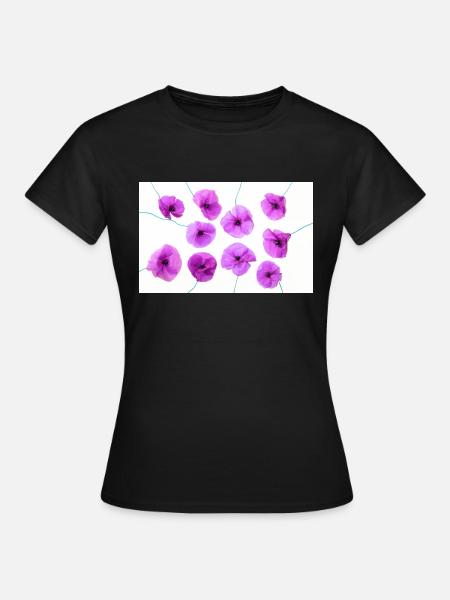 MOHNBLUME Lila - Frauen T-Shirt - Schwarz