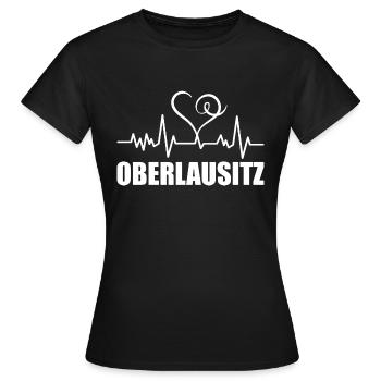 Heartbeat Oberlausitz - Frauen T-Shirt - Schwarz - Vorne - AI Model Female 172 dark (172cm)