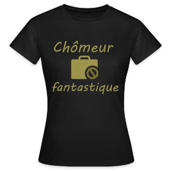 Tshirt homme Chômeur fantastique - T-shirt Femme - noir - Devant - AI Model Female 172 dark (172cm)