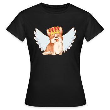 Corgi couronne reine animal de compagnie Elizabeth ROYAUME-UNI royal - T-shirt Femme - noir - Devant - AI Model Female 172 dark (172cm)