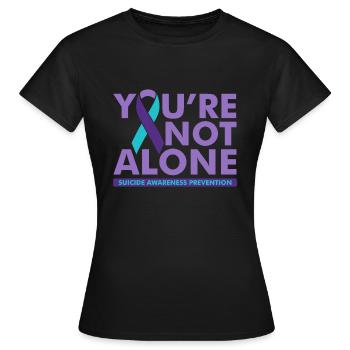 Sie sind nicht allein Suizidbewusstsein - Frauen T-Shirt - Schwarz - Vorne - AI Model Female 172 dark (172cm)
