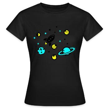 Univers - T-shirt Femme - noir - Devant - AI Model Female 172 dark (172cm)