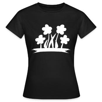 Fleur symbole plante symbole - T-shirt Femme - noir - Devant - AI Model Female 172 dark (172cm)