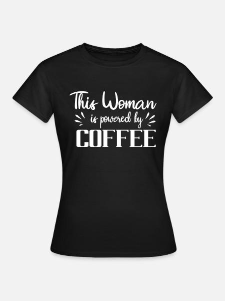 Mama mit Kaffee - Frauen T-Shirt - Schwarz