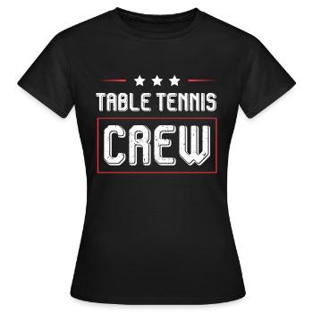Table Tennis Crew - Frauen T-Shirt - Schwarz - Vorne - AI Model Female 172 dark (172cm)